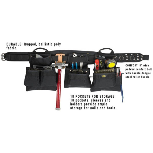 Custom Leathercraft 5605XL 5 Piece Professional Carpenter's Combo Tool Belt. #5605XL: Fits waist sizes: 47?55?. Image 3