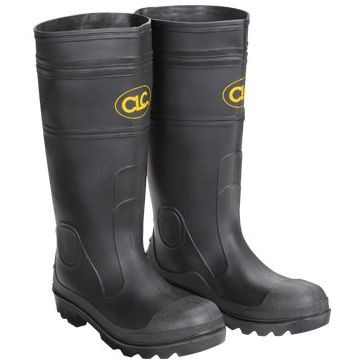 Custom Leathercraft R23010  Over The Sock Black PVC Rain Boot Size 10 Image 0