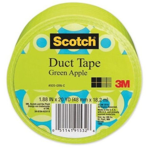 3M 920-GRN-C  Scotch 1.88" x 20 Yds Green Apple Duct Tape Image 0
