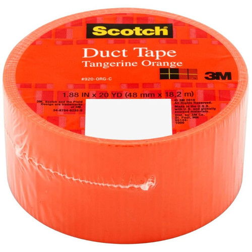 3M 920-ORG-C  Scotch 1.88" x 20 Yds Tangerine Orange Duct Tape Image 1 3M 920-ORG-C  Scotch 1.88" x 20 Yds Tangerine Orange Duct Tape Image 1
