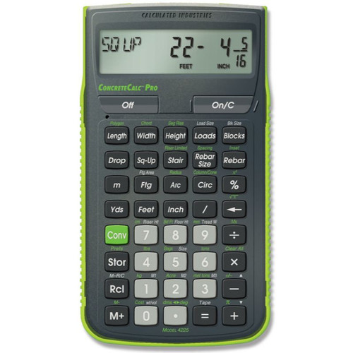 Calculated Industries 4225  ConcreteCalc Pro Advanced Yard, Feet-Inch-Fraction Concrete Construction Math Calculator Image 0