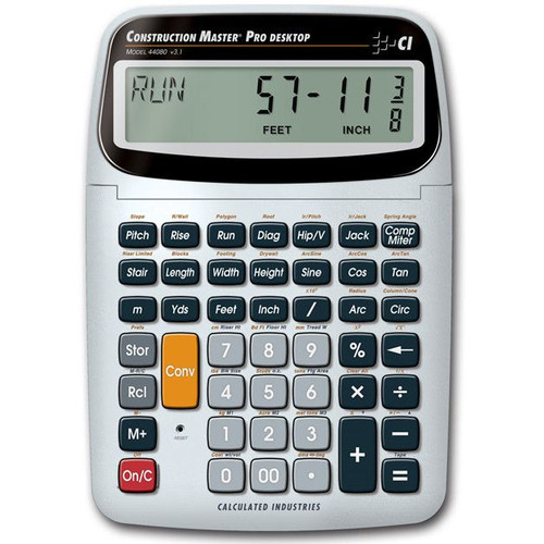Calculated Industries 44080  Construction Master Pro Desktop Advanced Feet-Inch-Fraction Construction Math Calculator with Full Trigonometric Function Image 0