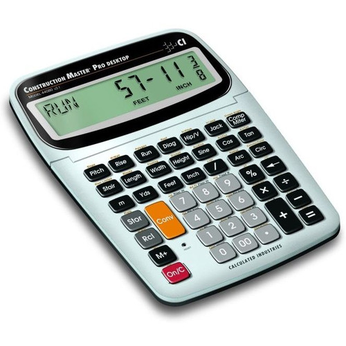 Calculated Industries 44080  Construction Master Pro Desktop Advanced Feet-Inch-Fraction Construction Math Calculator with Full Trigonometric Function Image 1