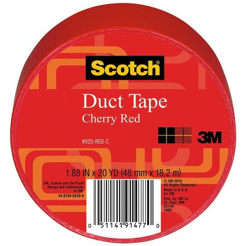 3M 920-RED-C  Scotch 1.88" x 20 Yds Cherry Red Duct Tape Image 0