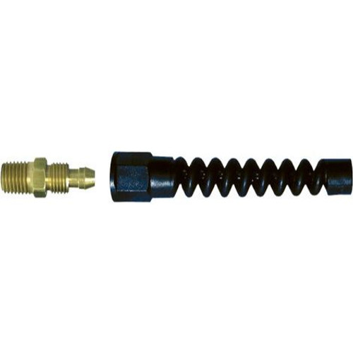 Coilhose Pneumatics PFE60504T  3/8" x 50' Flexeel Polyurethane Reinforced Straight Air Hose with Strain Relief Fittings - Transparent Blue Image 2 Coilhose Pneumatics PFE60504T  3/8" x 50' Flexeel Polyurethane Reinforced Straight Air Hose with Strain Relief Fittings - Transparent Blue Image 2
