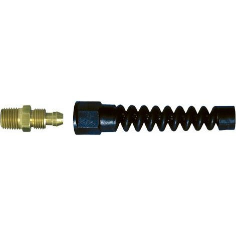 Coilhose Pneumatics PFE60504T  3/8" x 50' Flexeel Polyurethane Reinforced Straight Air Hose with Strain Relief Fittings - Transparent Blue Image 2