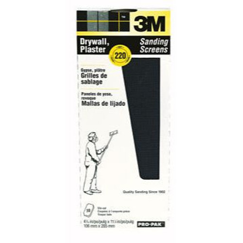 3M 99436  4-3/16" x 11-1/4" Drywall Sanding Screens Pro-Pak 220 Grit - 10 per Package Image 0