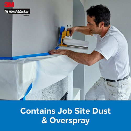 3M CP9  Hand-Masker 9' x 90' Pre-Folded Contractor's Plastic Image 1