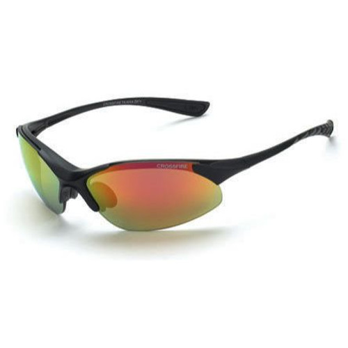 Crossfire 1528  Cobra Safety Glasses Red Mirror Lens - Matte Black Frame Image 0
