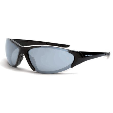 Crossfire 1863  Core Safety Glasses Silver Mirror Lens - Shiny Black Frame Image 0