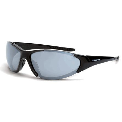 Crossfire 1863  Core Safety Glasses Silver Mirror Lens - Shiny Black Frame Image 0