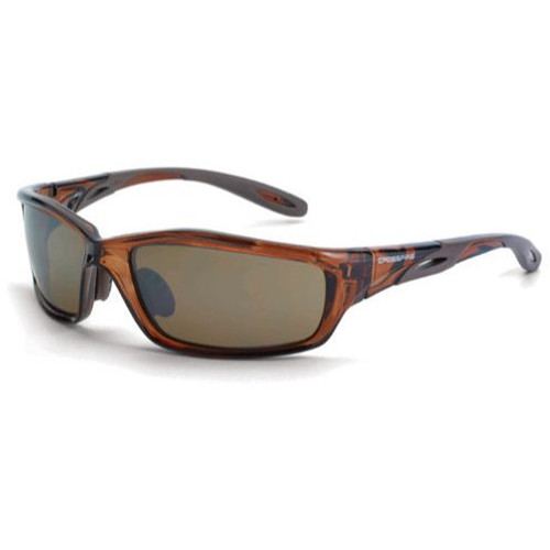 Crossfire 2117  Infinity Safety Glasses HD Brown Flash Mirror Lens - Crystal Brown Frame Image 0