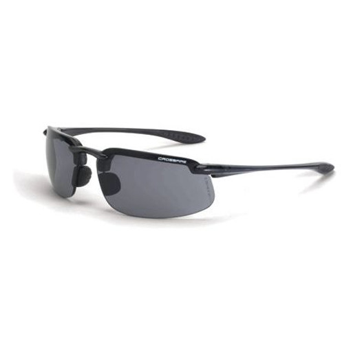 Crossfire 2141  ES4 Safety Glasses Smoke Lens - Crystal Black Frame Image 0