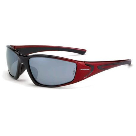Crossfire 23233  RPG Safety Glasses Silver Mirror Lens -Shiny Black/Pearl Red Frame Image 0
