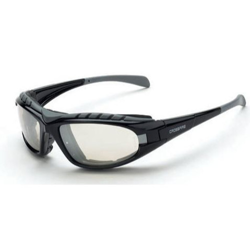 Crossfire 2724AF  Diamondback Safety Glass Clear Anit-Fog Lens - Foam Lined Matte Black Frame Image 0
