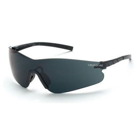 Crossfire 3021AF  Blade Frameless Safety Glasses Smoke Lens - Black Temple Image 0