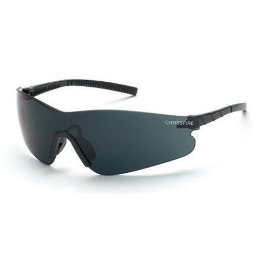 Crossfire 3021AF  Blade Frameless Safety Glasses Smoke Lens - Black Temple Image 0