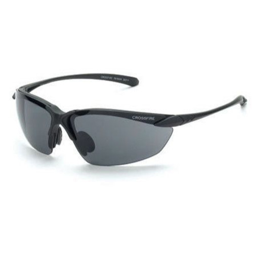 Crossfire 921  Sniper Safety Glasses Smoke Lens - Matte Black Frame Image 0