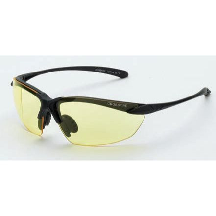 Crossfire 925  Sniper Safety Glasses Yellow Lens - Matte Black Frame Image 0
