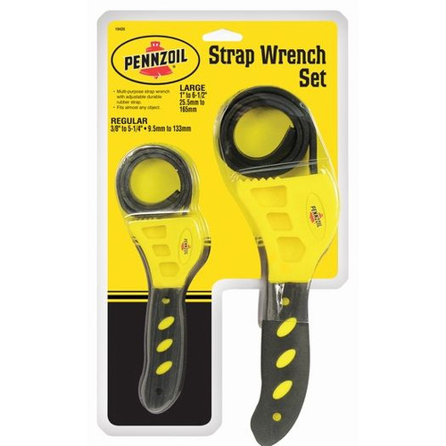Custom Accessories 19425  2 Piece Strap Oil Filter Wrench Set - For 3/8" to 5-1/4" & 1" to 6-1/2" Filters Image 0
