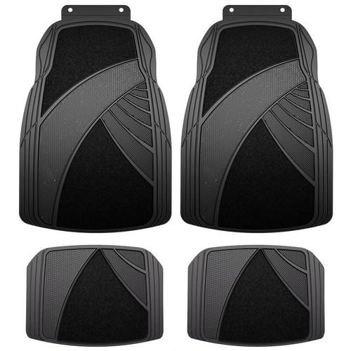 Armor All 79969  4 Piece Rubber Carpet Floor Mat - Black Image 0