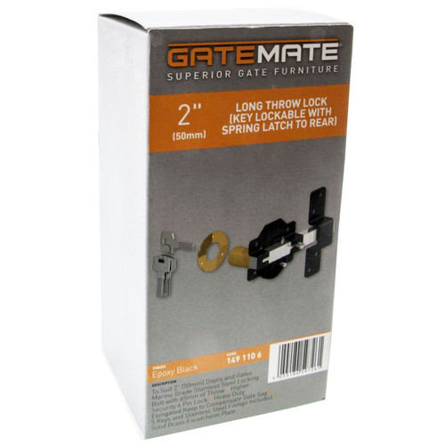 GatePro 1491106  2" Single Cylinder Long Throw Rim Lock Image 1