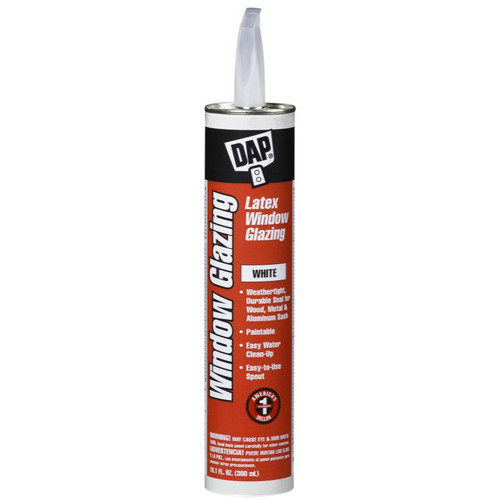 DAP 12049  Latex Window Glazing (RTU) - White 10.1-oz Cartridge (12108) Image 0