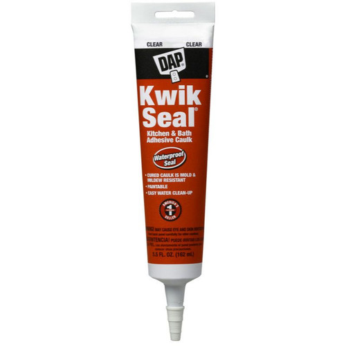 DAP 18008  KWIK SEAL Tub & Tile Adhesive Caulk - Clear 5.5-oz Tube (18040) Image 0