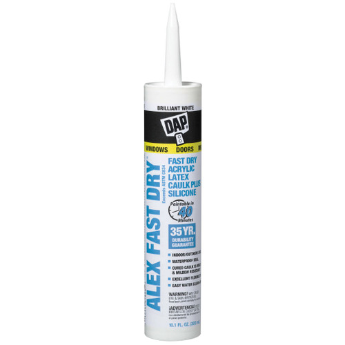 DAP 18425  ALEX Fast Dry Acrylic Latex Caulk - White 10.1-oz Cartridge (18426) Image 0