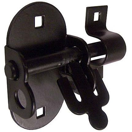 GatePro 5141003  4" Oval Padbolt  Gate Latch - Black Finish Image 1