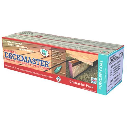 Grabber DMP100-100  Deckmaster Hidden Deck Bracket System Brown Powder Coat Brackets and Screws for 3/4" Hardwood and Hollow-Core Composites - 100 Bracket Pack Image 0