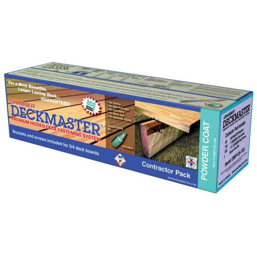 Grabber DMP125-100  Deckmaster Hidden Deck Bracket System Brown Powder Coat Brackets and Screws for 5/4" Deck Boards - 100 Bracket Pack Image 0