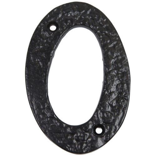 GatePro 5701230  Antique #0 House Number 5" High - Dull Black Finish Image 0