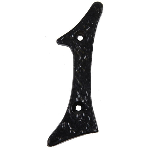 GatePro 5701231  Antique #1 House Number 5" High - Dull Black Finish Image 0