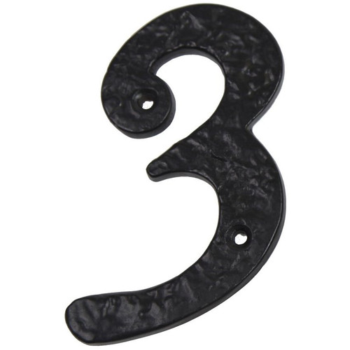 GatePro 5701233  Antique #3 House Number 5" High - Dull Black Finish Image 0