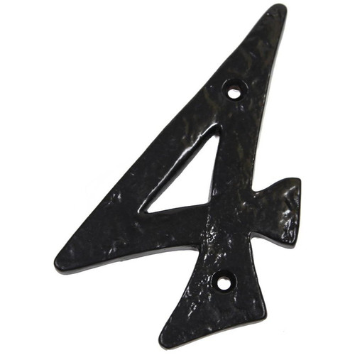 GatePro 5701234  Antique #4 House Number 5" High - Dull Black Finish Image 0