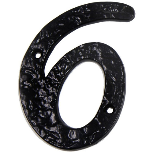 GatePro 5701236  Antique #6 House Number 5" High - Dull Black Finish Image 0