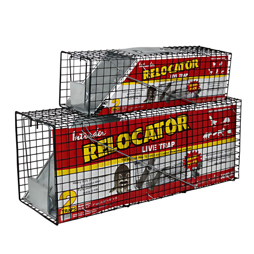 Intruder 24210  Relocator Live Trap - Combo Value Pack (Set of two) Spring Loaded Door 24" x 8" x 8" and 32" x 10" x 10" Image 2 Intruder 24210  Relocator Live Trap - Combo Value Pack (Set of two) Spring Loaded Door 24" x 8" x 8" and 32" x 10" x 10" Image 2