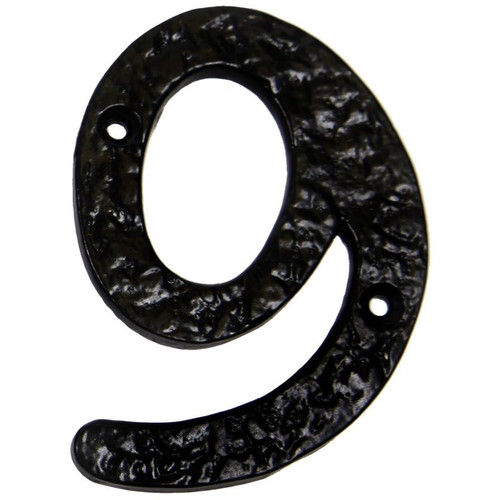 GatePro 5701239  Antique #9 House Number 5" High - Dull Black Finish Image 0