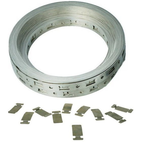 Breeze 4005  Make-A-Clamp 100' of 1/2" Wide Stainless Steel Banding and 10 Band Splices Image 0