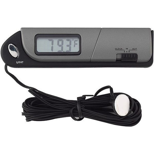 Bell Automotive 28001  Slimline Indoor/Outdoor Thermometer & Clock Image 0