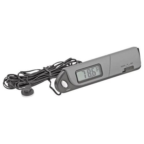 Bell Automotive 28001  Slimline Indoor/Outdoor Thermometer & Clock Image 1