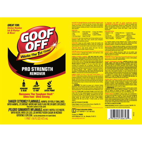 Goof Off FG653  Pro Strength Remover 16 oz. E-Z Pour Image 1