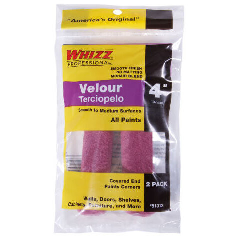 Whizz 51012   Purple Velour 4" x 3/16" Nap Roller Cover  - 2 per Package Image 0