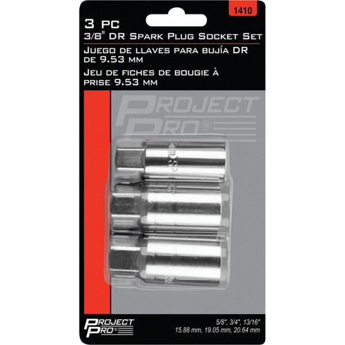 Performance Tool 1410  3 Piece 3/8 Inch Drive Spark Plug Socket Set Image 1