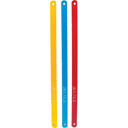 Performance Tool 1443  12 Piece 10" Hacksaw Blade Set (4ea 18,24,32 tooth) Image 0