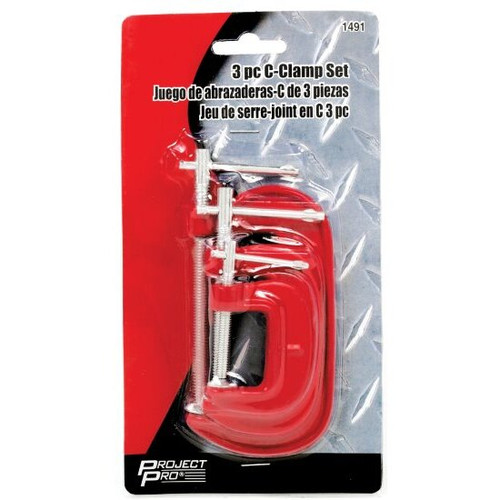 Performance Tool 1491  3 Piece C-Clamp Set - 1", 2" and 3" Clamps Image 1