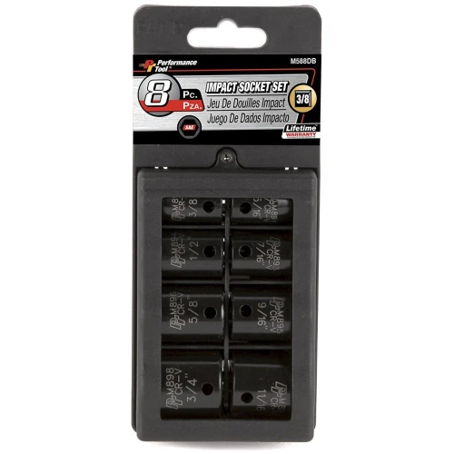 Performance Tool M588DB  8 Piece 3/8" Drive SAE Impact Socket Set - 5/16 to 3/4 inch Image 1