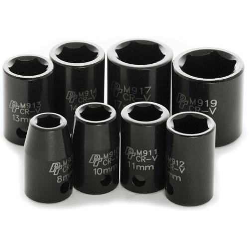 Performance Tool M589DB  8 Piece 3/8" Drive Metric Impact Socket Set - 8 to 19mm Image 0