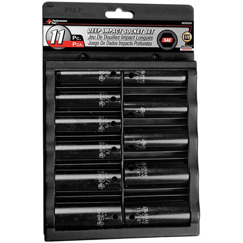 Performance Tool M590DB  11 Piece 1/2" Drive SAE Deep Impact Socket Set - 3/8 to 1 inch Image 1